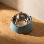 Pebble Steel Bowl - Dusty Blue - overhead
