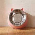 Pebble Steel Bowl - Rose - overhead