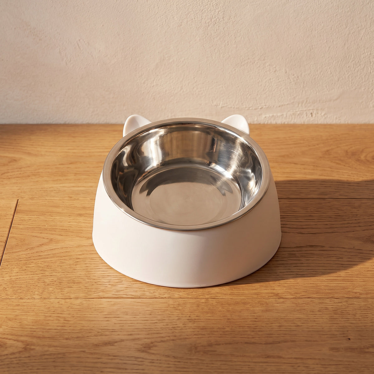Pebble Steel Bowl - White - overhead
