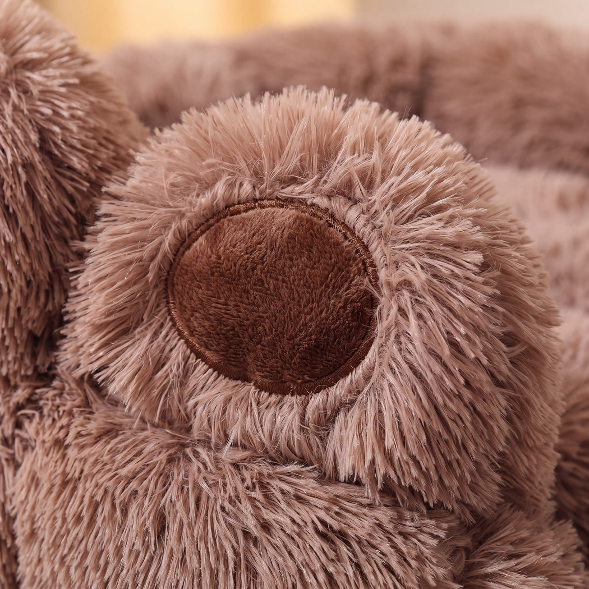 Paw Plush Bed - Mocha - close up
