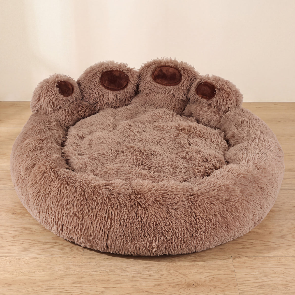 Paw Plush Bed - Mocha - hero