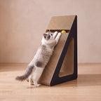 Peak A-Frame Scratcher - Cardboard Wedge - with a cat