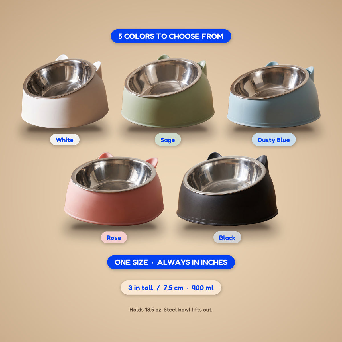 Pebble Steel Bowl - size guide blueprint