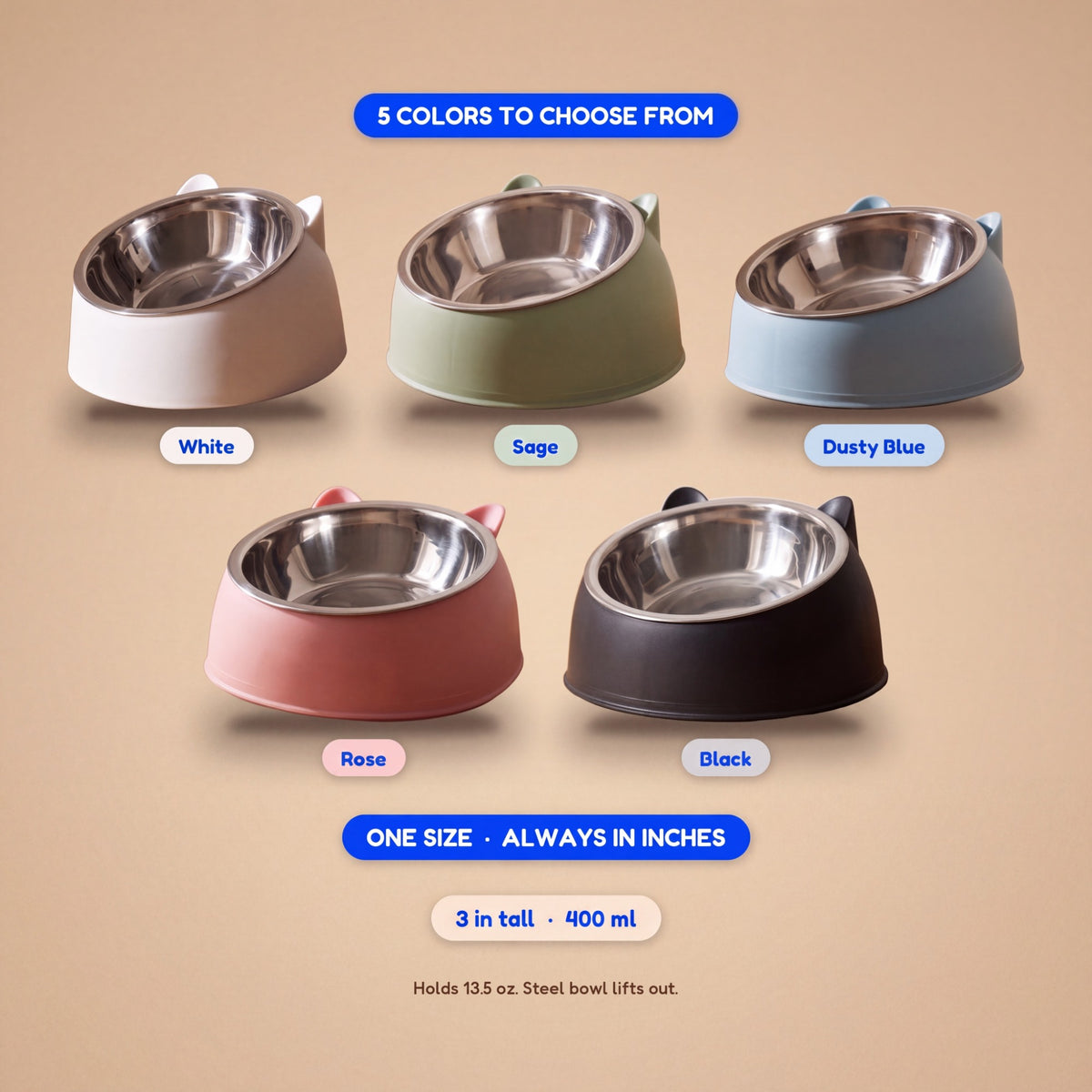 Pebble Steel Bowl - size guide blueprint