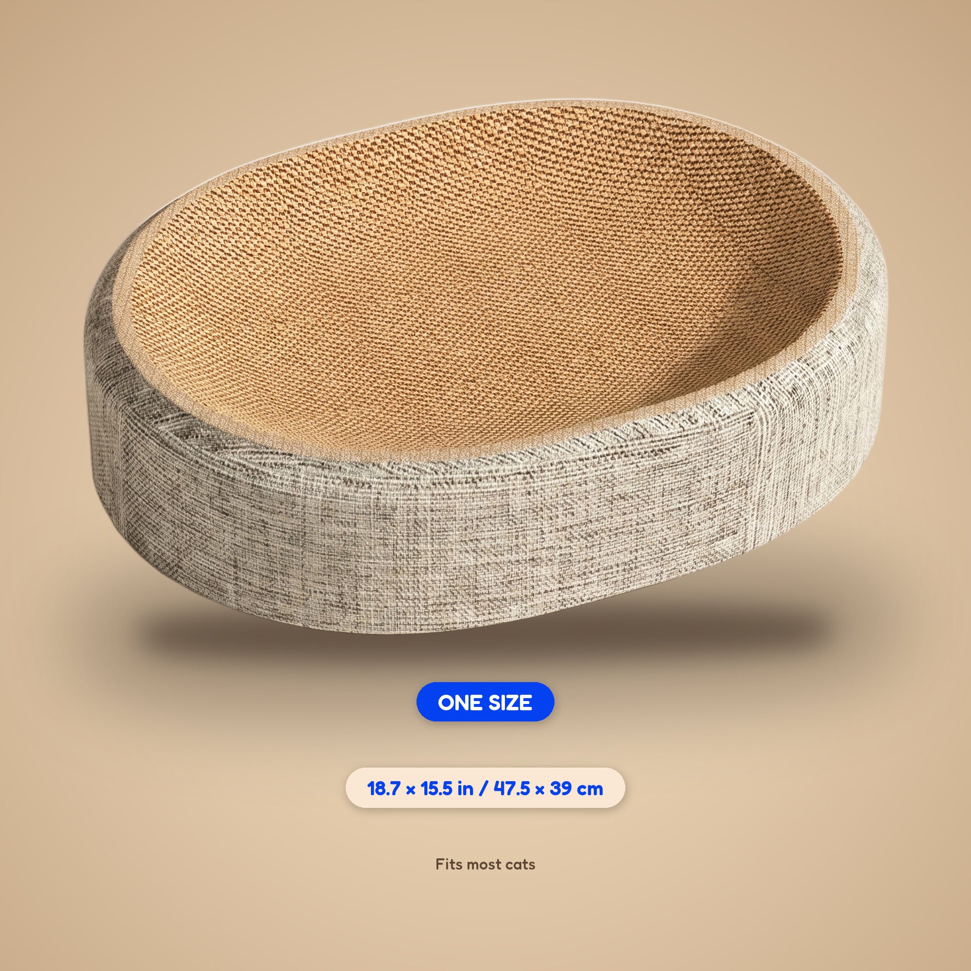 Woven Cat Nest Scratcher - size guide blueprint