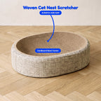 Woven Cat Nest Scratcher - infographic