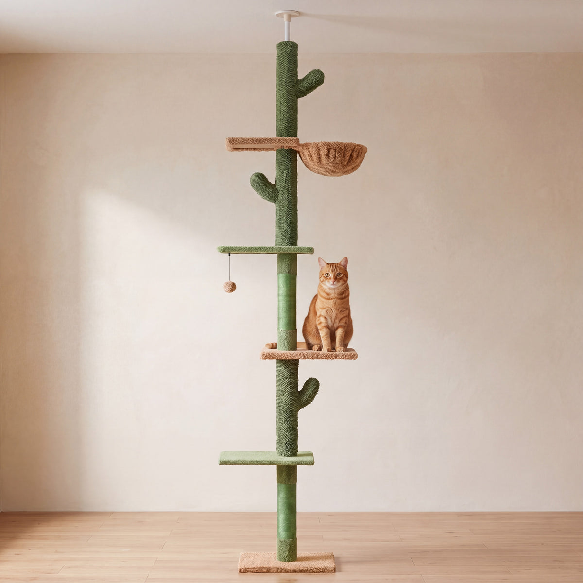 Saguaro Cactus Cat Tower - with a cat