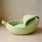 Snug Banana Bed light green banana cat bed - hero