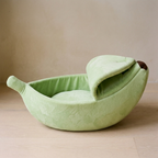 Snug Banana Bed light green banana cat bed - lifestyle