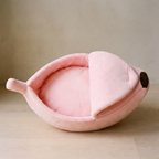Snug Banana Bed pink banana cat bed - overhead