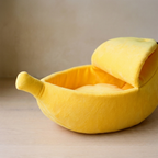 Snug Banana Bed yellow banana cat bed - lifestyle