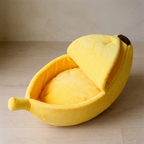 Snug Banana Bed yellow banana cat bed - overhead