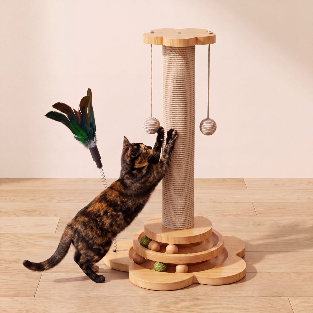 Spin Sisal Post - with a cat