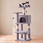 Summit Cat Tree - Light Grey - with a cat