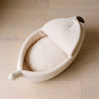 Snug Banana Bed white banana cat bed - overhead